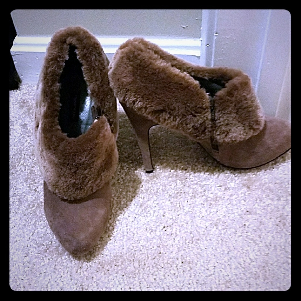 Taupe Furry booties